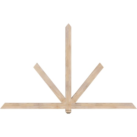 Ekena Millwork Kennewick Smooth Timber Gable Bracket, Douglas Fir, 84"W x 53"H x 3 1/2"D x 3 1/2"F, 15/12 Pitch GBW084X53X0404KEN00SDF
